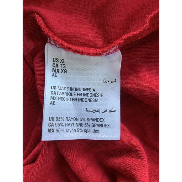 JM Collection New Red Amore Long Sleeve Tees Round Neck Pullover Size XL NWT - Picture 6 of 6